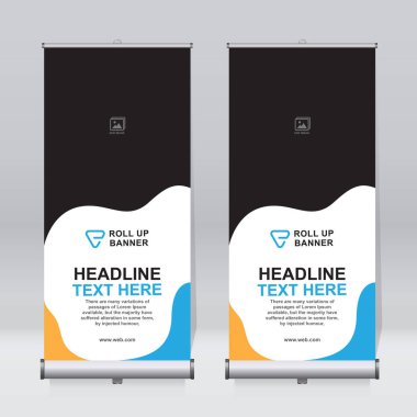 Pankart tasarımı şablonu, dikey, kurumsal arkaplan, tasarımı kaldır, modern geri çekilebilir pankart, dikdörtgen boyutu.