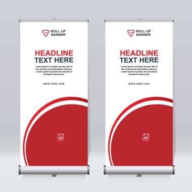 Pankart tasarımı şablonu, dikey, kurumsal arkaplan, tasarımı kaldır, modern geri çekilebilir pankart, dikdörtgen boyutu.