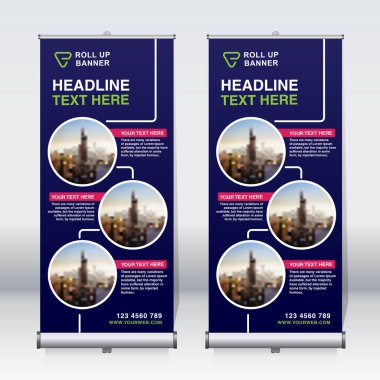 Pankart tasarımı şablonu, dikey, kurumsal arkaplan, tasarımı kaldır, modern geri çekilebilir pankart, dikdörtgen boyutu.