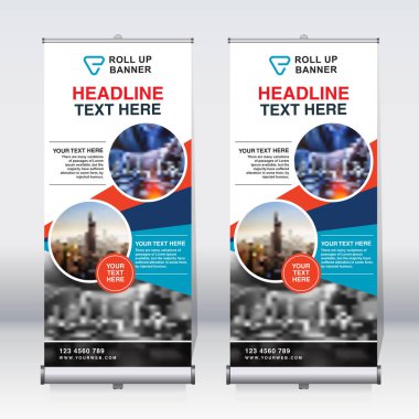 Pankart tasarımı şablonu, dikey, kurumsal arkaplan, tasarımı kaldır, modern geri çekilebilir pankart, dikdörtgen boyutu.