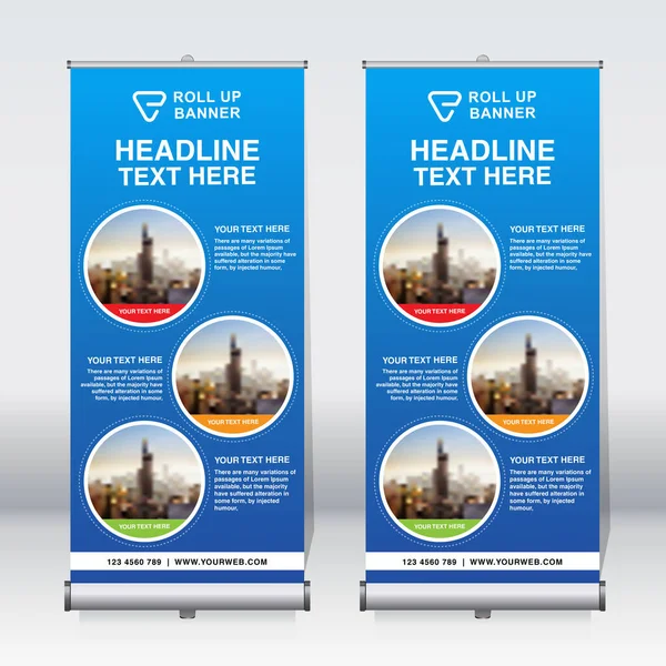 Roll Banner Design Template Vertical Fondo Corporativo Pull Design Moderno — Archivo Imágenes Vectoriales