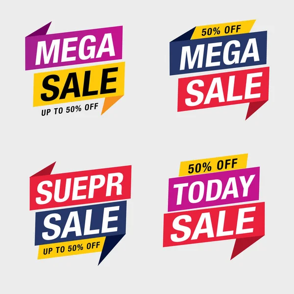 Försäljning Och Specialerbjudande Tag Prislappar Sales Label Banner Vector Illustration — Stock vektor