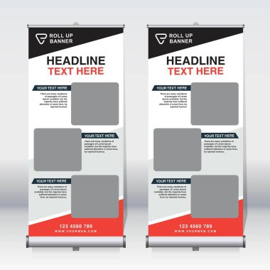 Pankart tasarımı şablonu, dikey, kurumsal arkaplan, tasarımı kaldır, modern geri çekilebilir pankart, dikdörtgen boyutu.