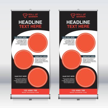 Pankart tasarımı şablonu, dikey, kurumsal arkaplan, tasarımı kaldır, modern geri çekilebilir pankart, dikdörtgen boyutu.