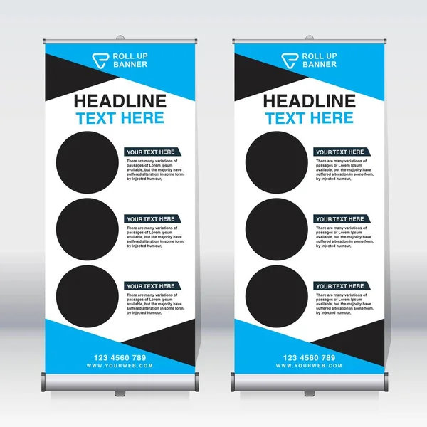 Roll Πρότυπο Σχεδιασμού Banner Κάθετο Εταιρικό Υπόβαθρο Τραβήξτε Επάνω Σχεδιασμό — Διανυσματικό Αρχείο
