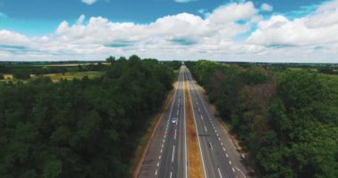 Ormanda yol üzerinde uçan