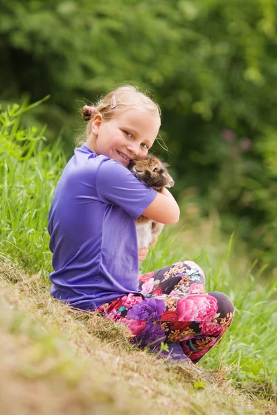 I love my Rabbit. Concept: friendship between human and animal — Stock Photo, Image