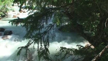 dağ nehrinde su taşlar üzerinde çalışır