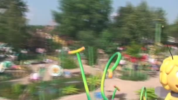 Germany. Holiday Park. The height of summer. ride the carousel — Stock Video