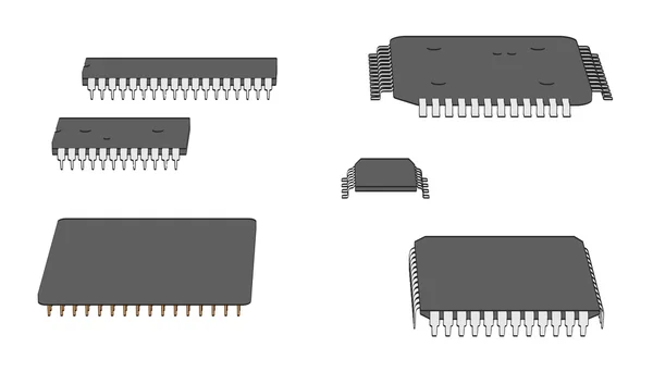 Illusione di chip per computer — Foto Stock