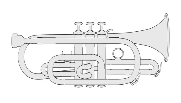 2d desenho animado ilusão de corneto — Fotografia de Stock