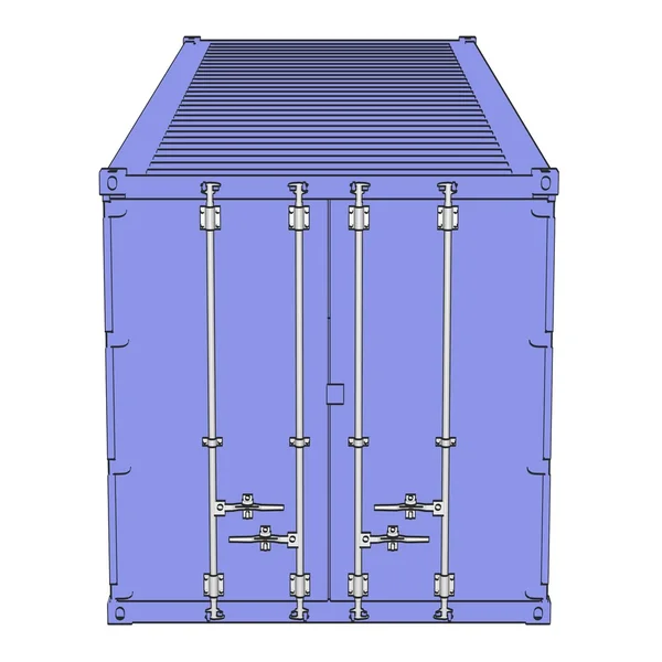 2D illustraion κινούμενων σχεδίων των εμπορευματοκιβωτίων φορτίου — Φωτογραφία Αρχείου