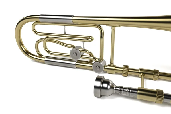 3d renderização de trombone baixo — Fotografia de Stock