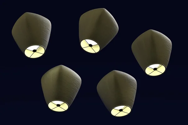 3d renderizado de linternas chinas — Foto de Stock