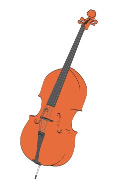 bas müzik aleti 2D karikatür çizimi