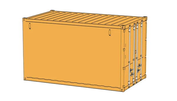 货物集装箱的二维卡通 illustraion — 图库照片