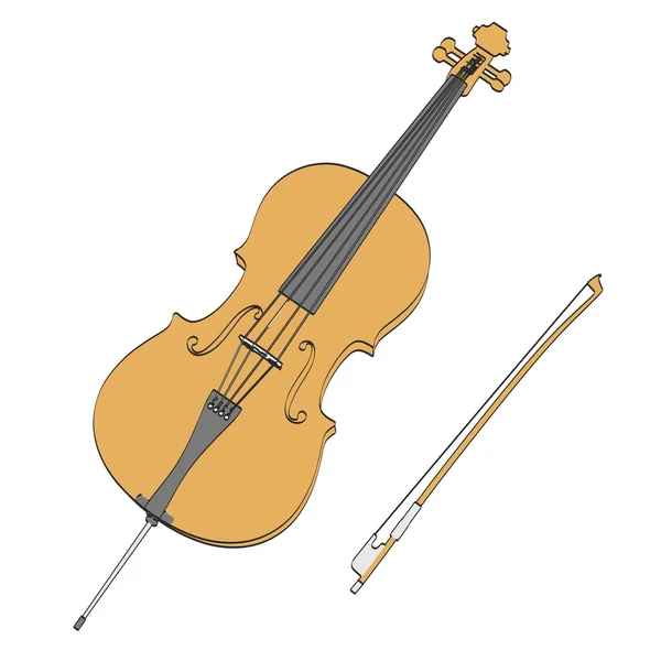 2D illustraion kreskówki o wiolonczeli — Zdjęcie stockowe