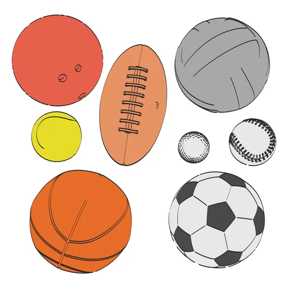 2d cartoon illustration of ball set — Stock Photo, Image