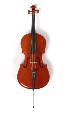 3d rendering of cello musical instrument clipart
