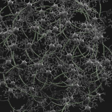 3d render of brain neuron network clipart