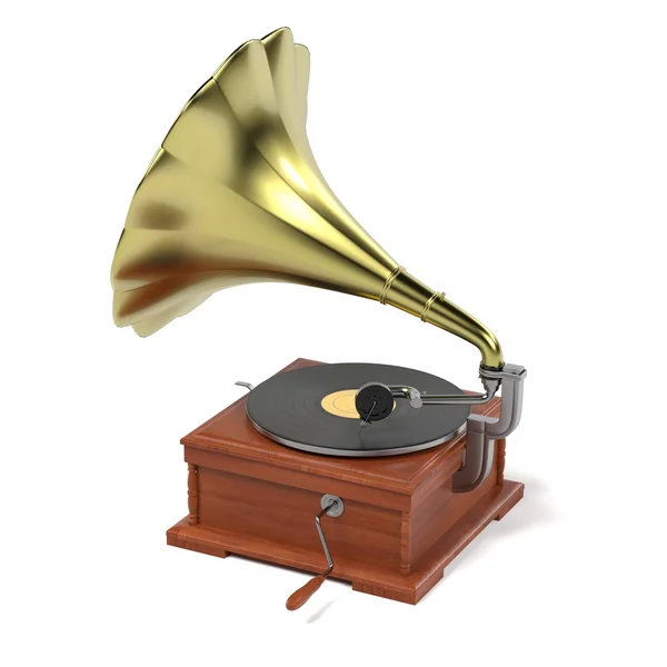 3D činí z vinobraní gramofon — Stock fotografie