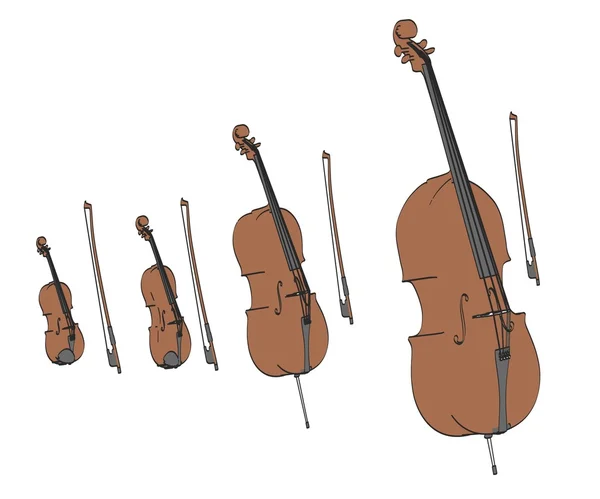 2d cartoon illustration of string instruments — Stock Photo, Image