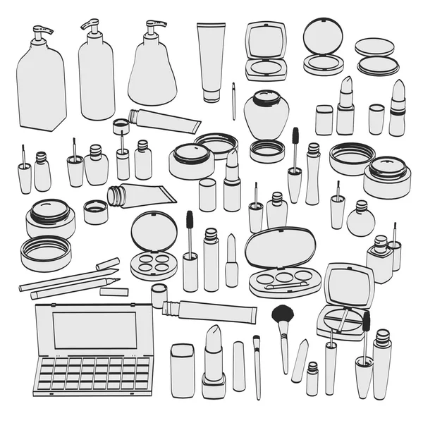 2d cartoon illustration of cosmetics — Stock Photo, Image