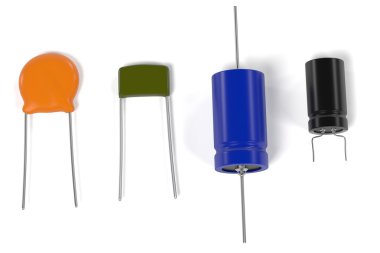3D render kapasitör elektronik parçalar