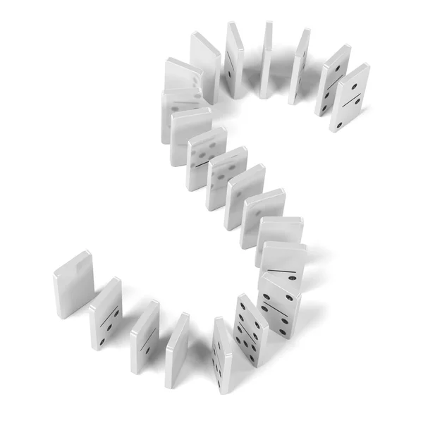 3d renderização de conjunto de dominó — Fotografia de Stock