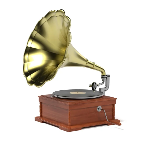 Antika gramofon 3D render — Stok fotoğraf