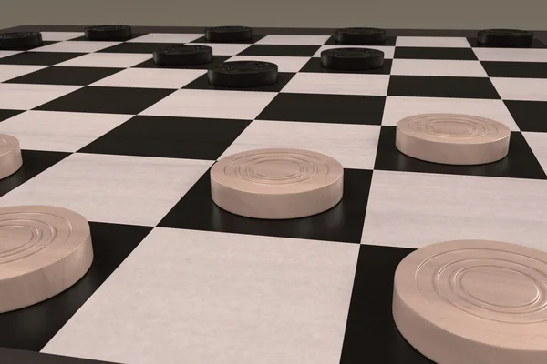3D візуалізація гри в шашки — стокове фото