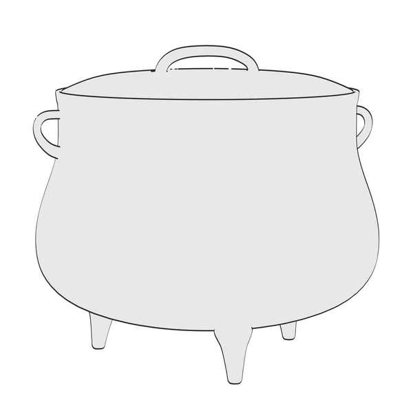 2d cartoon illustration of alchemy pot — Stock Photo, Image