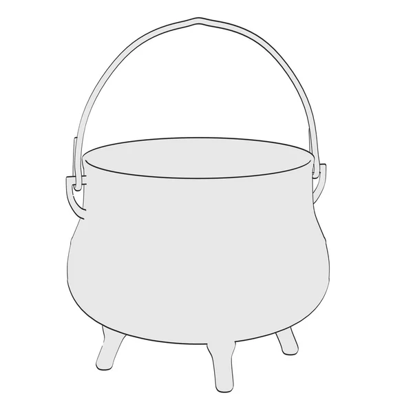 2d cartoon illustration of alchemy pot — Stock Photo, Image