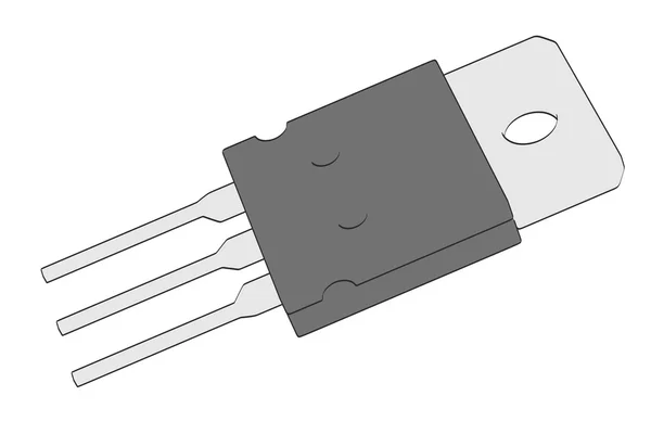 2D ilustrace kreslené tranzistor — Stock fotografie
