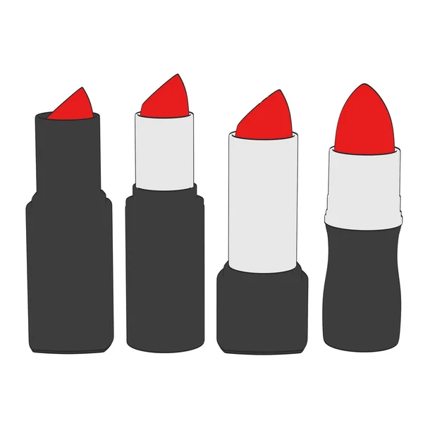 2d cartoon illustration of lipsticks — Stock Photo, Image