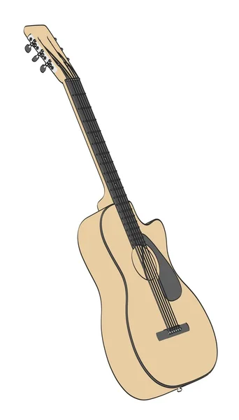 2D ilustracja kreskówka gitary akustycznej — Zdjęcie stockowe