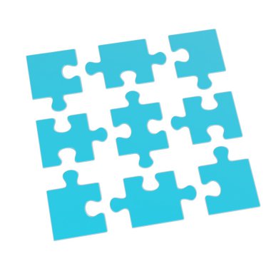 puzzle parçaları 3D render