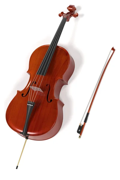 3D-rendering van cello muziekinstrument — Stockfoto