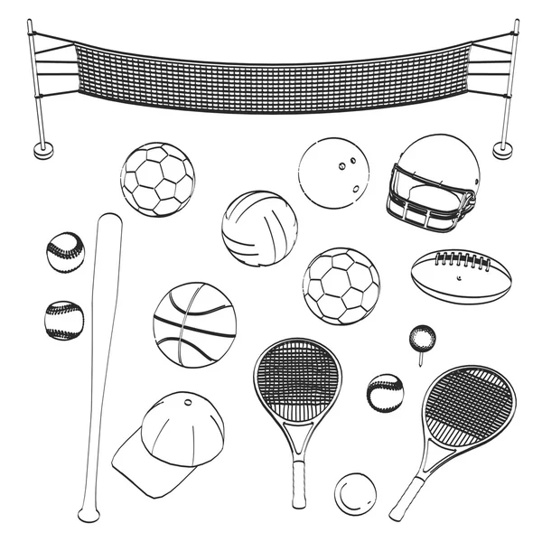 2d cartoon illustration of sport set — Stock Photo, Image