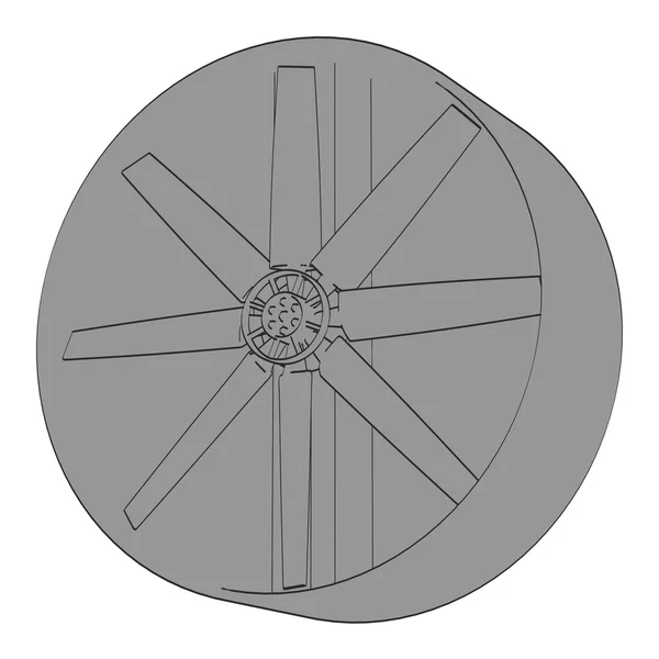 大型通风机的 2d 卡通图。 — 图库照片