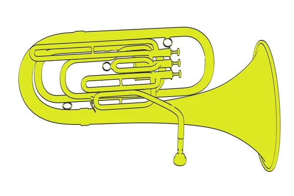 2d cartoon illustration of tuba — Stock Photo, Image