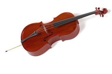 3d rendering of cello musical instrument clipart