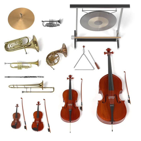 3D vizualizace orchestr hudebních nástrojů — Stock fotografie