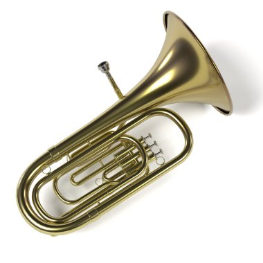 tuba müzik aleti 3D render