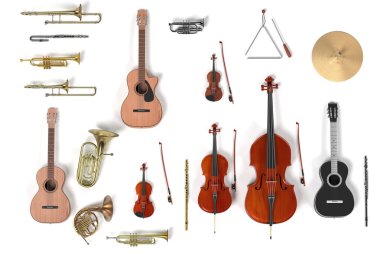 müzik aleti 3D render ayarla
