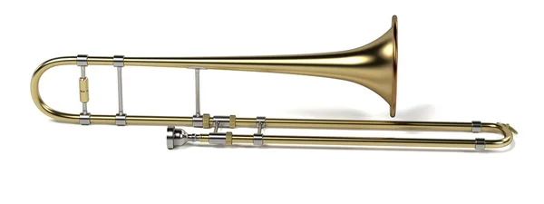 Rendering 3d dello strumento musicale trombone — Foto Stock