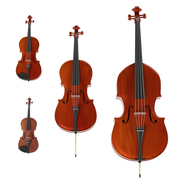 3D-weergave van muzikale strijkinstrumenten — Stockfoto