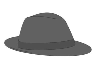 şapka 2D karikatür çizimi