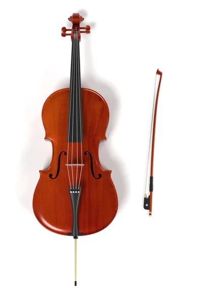 3D-rendering van cello muziekinstrument — Stockfoto