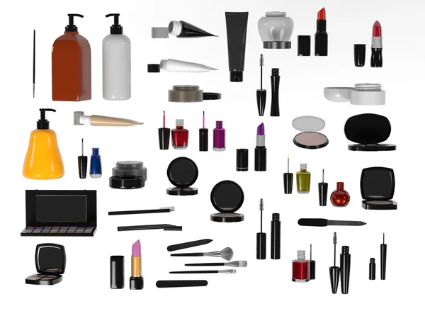 3d renderização de cosméticos conjunto — Fotografia de Stock